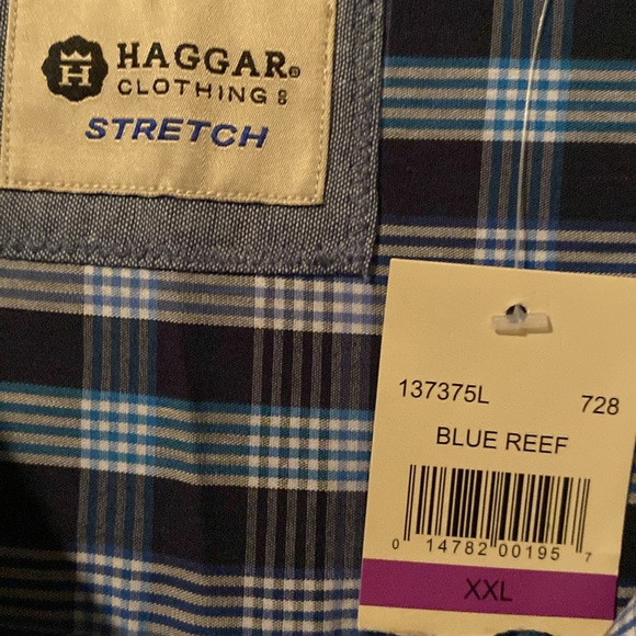 Haggar Men’s New Button Down Long Sleeve Shirt. Size XXL. - Picture 2 of 7